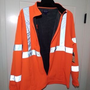 SMITH'S WORKWEAR Men's Large Class-2 High-Visibility Reflective Jacket Full Zip
